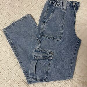 Blue Denim Cargo Pants